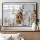 Pampas Grass Wall Art Canvas Print – Framed Neutral Tones