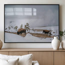 Bison Wildlife Wall Art Canvas Print, Framed Snowy Prairie by MyGreatCanvas | Canvas Wall Art Prints | Photo Prints & Wall Decor