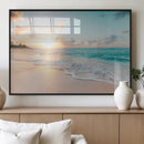 Beach Sunset Wall Art Canvas Print, Framed Ocean Waves Art by MyGreatCanvas | Canvas Wall Art Prints | Photo Prints & Wall Decor
