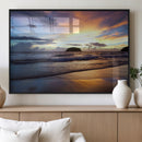 Beach Sunset Wall Art Canvas Print – Framed Ocean Waves Art by MyGreatCanvas | Canvas Wall Art Prints | Photo Prints & Wall Decor
