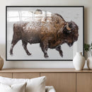Snowy Buffalo Wall Art Canvas Print – Framed Wildlife by MyGreatCanvas | Canvas Wall Art Prints | Photo Prints & Wall Decor