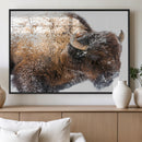 Snowy Buffalo Wall Art Canvas Print – Framed Rustic Lodge by MyGreatCanvas | Canvas Wall Art Prints | Photo Prints & Wall Decor