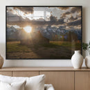 Snowy Peaks Wall Art Canvas Print – Rustic Mountain