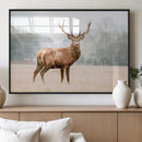Vintage Wildlife Wall Art Canvas Print – Misty Landscape