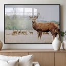 Rustic Deer Wall Art Canvas Print – Forest Woodland Stag