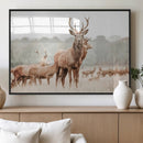 Rustic Nature Wall Art Canvas Print – Stag Woodland Framed