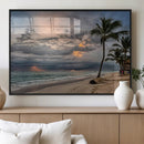Tropical Storm Wall Art Canvas Print – Framed Moody Beach