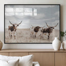 Majestic Longhorn Cows Wall Art Canvas Print – Rustic by MyGreatCanvas | Canvas Wall Art Prints | Photo Prints & Wall Decor