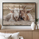Couple Highland Cows Wall Art Canvas Print – Peaceful Meadow by MyGreatCanvas | Canvas Wall Art Prints | Photo Prints & Wall Decor