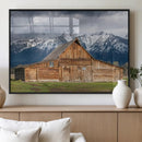 Rustic Wooden Barn Wall Art Canvas Print – Snowy Mountain by MyGreatCanvas | Canvas Wall Art Prints | Photo Prints & Wall Decor