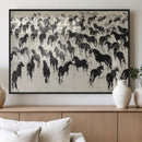 Wild Horse Stampede Wall Art Canvas Print – Monochrome by MyGreatCanvas | Canvas Wall Art Prints | Photo Prints & Wall Decor