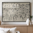 Wild Horse Stampede Wall Art Canvas Print – Monochrome by MyGreatCanvas | Canvas Wall Art Prints | Photo Prints & Wall Decor