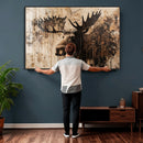 Moose Canvas Wall Art — Rustic Wildlife Painting Print | by MyGreatCanvas | Canvas Wall Art Prints | Photo Prints & Wall Decor