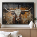Abstract Longhorn Bull Wall Art Canvas Print – Vintage by MyGreatCanvas | Canvas Wall Art Prints | Photo Prints & Wall Decor