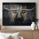 Rustic Longhorn Bull Wall Art Canvas Print – Vintage Western by MyGreatCanvas | Canvas Wall Art Prints | Photo Prints & Wall Decor