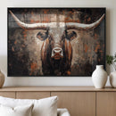 Rustic Longhorn Bull Wall Art Canvas Print – Vintage Western by MyGreatCanvas | Canvas Wall Art Prints | Photo Prints & Wall Decor