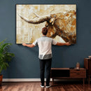 Rustic Longhorn Bull Wall Art Canvas Print – Vintage Western by MyGreatCanvas | Canvas Wall Art Prints | Photo Prints & Wall Decor