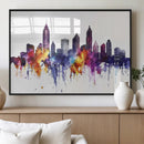 Atlanta Skyline Wall Art Canvas Print – Framed Colorful
