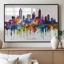 Atlanta Skyline Wall Art Canvas Print – Framed Colorful