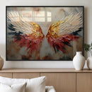 Vibrant Angel Wings Wall Art Canvas Print – Gold Red by MyGreatCanvas | Canvas Wall Art Prints | Photo Prints & Wall Decor