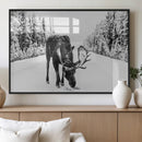 Moose Wall Art Canvas Print – Winter Snowy Forest Antlers by MyGreatCanvas | Canvas Wall Art Prints | Photo Prints & Wall Decor