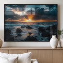 Ocean Sunset Wall Art Canvas Print – Rocky Shore Waves by MyGreatCanvas | Canvas Wall Art Prints | Photo Prints & Wall Decor