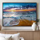 Ocean Waves Wall Art Canvas Print Ocean Waves Beach Sunset by MyGreatCanvas | Canvas Wall Art Prints | Photo Prints & Wall Decor