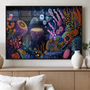 Vibrant Neon Coral Reef Wall Art Canvas Print, Colorful by MyGreatCanvas | Canvas Wall Art Prints | Photo Prints & Wall Decor