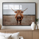 Longhorn Bull Wall Art Canvas Print – Framed Rustic by MyGreatCanvas | Canvas Wall Art Prints | Photo Prints & Wall Decor