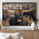 Majestic Texas Longhorn Bull Rustic Farm Animal Strong by MyGreatCanvas | Canvas Wall Art Prints | Photo Prints & Wall Decor