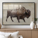 Snow-dusted bison silhouette textured vintage style rugged by MyGreatCanvas | Canvas Wall Art Prints | Photo Prints & Wall Decor