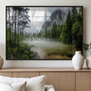 Misty Lake Forest Wall Art – Green Trees Calm Water by MyGreatCanvas | Canvas Wall Art Prints | Photo Prints & Wall Decor