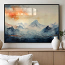 Warm Clouds Abstract Mountain Wall Art Canvas Print
