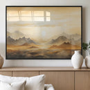 Sepia Color Abstract Mountain Wall Art Canvas Print