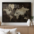 World Map Wall Art Canvas Print – Framed Travel Map Wall Art