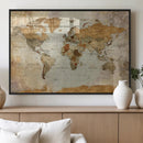 World Map Canvas Print – Detailed Map of the World Wall Art by MyGreatCanvas | Canvas Wall Art Prints | Photo Prints & Wall Decor
