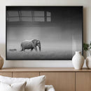 Elephand and Zebra Wall Art Canvas Print, Modern Artwork