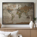 World Map Canvas Print – Framed Travel Map Wall Art for by MyGreatCanvas | Canvas Wall Art Prints | Photo Prints & Wall Decor