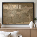 World Map Canvas Print – Framed Travel Map Wall Art for by MyGreatCanvas | Canvas Wall Art Prints | Photo Prints & Wall Decor