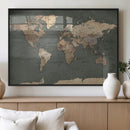 Rustic Black and Wood World Map Canvas Wall Art – Framed by MyGreatCanvas | Canvas Wall Art Prints | Photo Prints & Wall Decor
