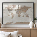Framed Large World Map Canvas Print for Office Decor by MyGreatCanvas | Canvas Wall Art Prints | Photo Prints & Wall Decor