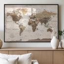 World Map Canvas Print – Framed Travel Map Wall Art for by MyGreatCanvas | Canvas Wall Art Prints | Photo Prints & Wall Decor