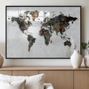 Large World Map Canvas Print – Framed Travel Map Wall Art