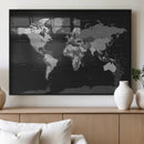 Black World Map Wall Art Canvas Print – Detailed Map of the by MyGreatCanvas | Canvas Wall Art Prints | Photo Prints & Wall Decor