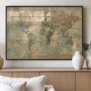 Vintage World Map Wall Art | Ready to Hang and Framed by MyGreatCanvas | Canvas Wall Art Prints | Photo Prints & Wall Decor
