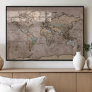 Grunge World Map Canvas Wall Art - Vintage Aged World Map by MyGreatCanvas | Canvas Wall Art Prints | Photo Prints & Wall Decor