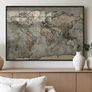 World Map Canvas Print – Detailed Map of the World Wall Art