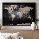 Grunge World Map Wall Art | 3-Panel Large Beige and Brown by MyGreatCanvas | Canvas Wall Art Prints | Photo Prints & Wall Decor