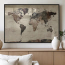 World Map Canvas Print – Detailed Map of the World Adventure