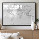World Map Canvas Print – Framed Modern Detailed Map of the by MyGreatCanvas | Canvas Wall Art Prints | Photo Prints & Wall Decor